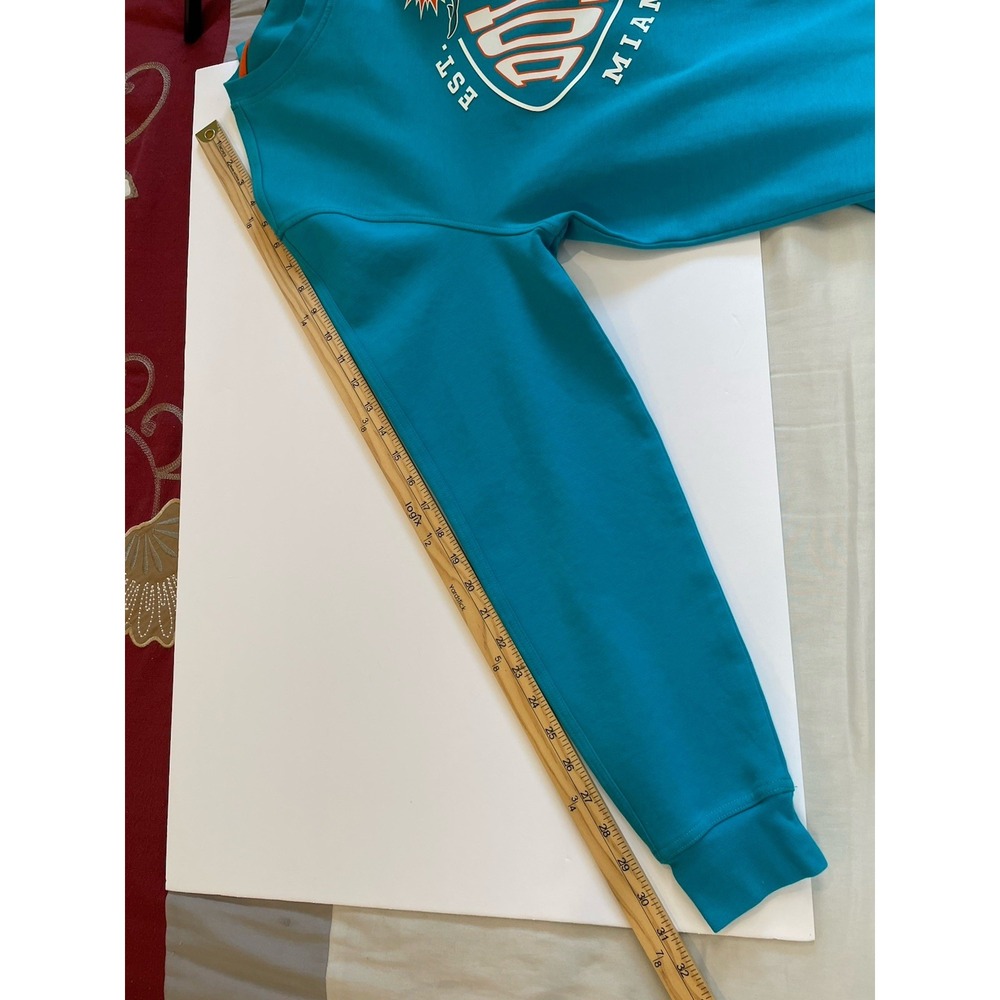 NEW Hugo Boss Miami Dolphins Sweatshirt Mens Large NFL Football Crewneck Blue - Picture 9 of 10